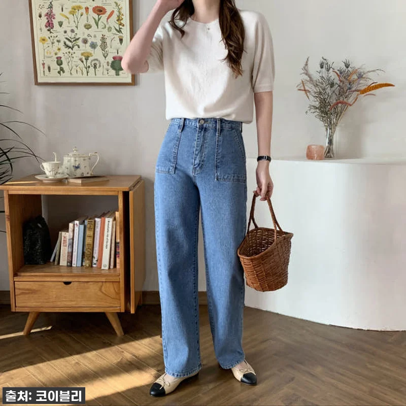 찐후기! 품절임박 '빈티지 포켓 세미 일자진 여성와이드청바지' 인생템 등극! 12 찐후기! 품절임박 '빈티지 포켓 세미 관련 이미지 1