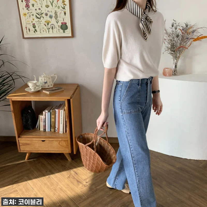 찐후기! 품절임박 '빈티지 포켓 세미 일자진 여성와이드청바지' 인생템 등극! 20 찐후기! 품절임박 '빈티지 포켓 세미 관련 이미지 9
