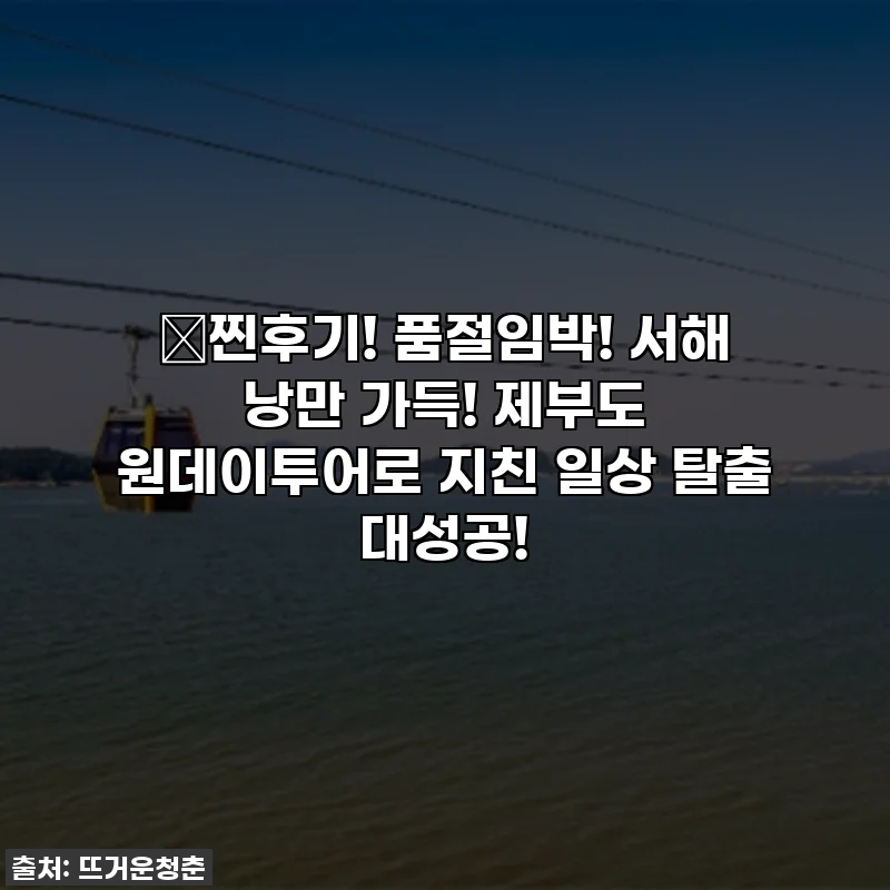 🎁찐후기! 품절임박! 서해 낭만 가득! 제부도 원데이투어로 지친 일상 탈출 대성공!