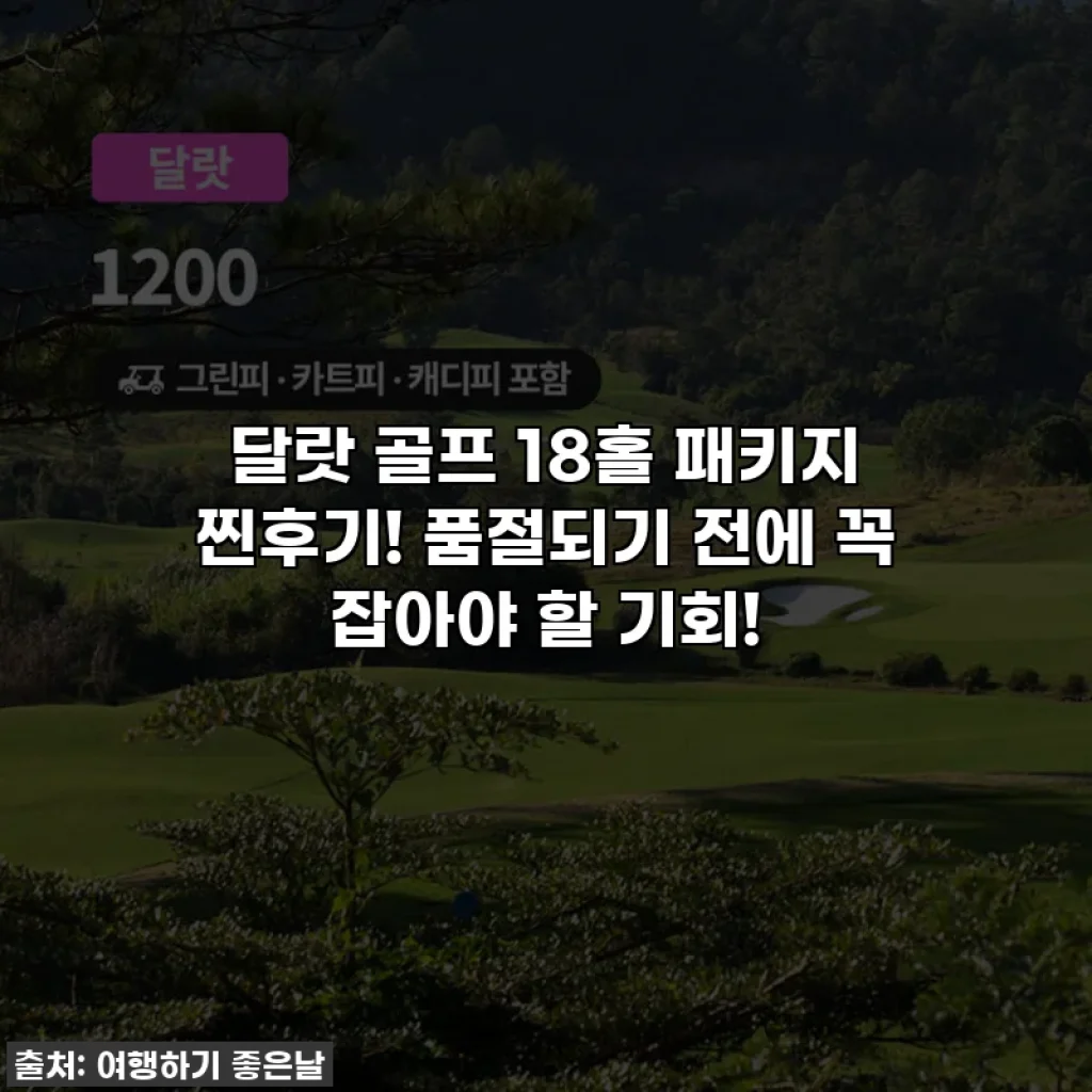 달랏 골프 18홀 패키지 찐후기! 품절되기 전에 꼭 잡아야 할 기회!