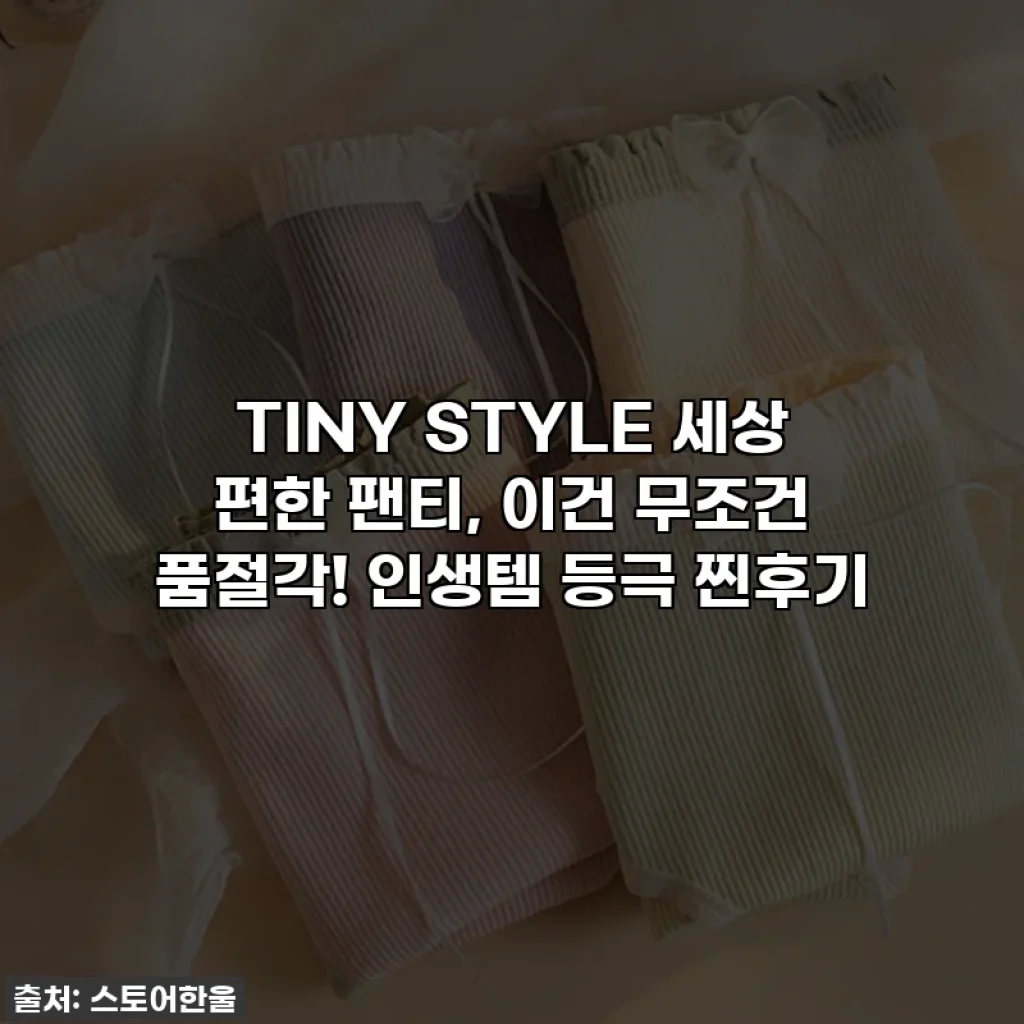 TINY STYLE 세상 편한 팬티, 이건 무조건 품절각! 인생템 등극 찐후기