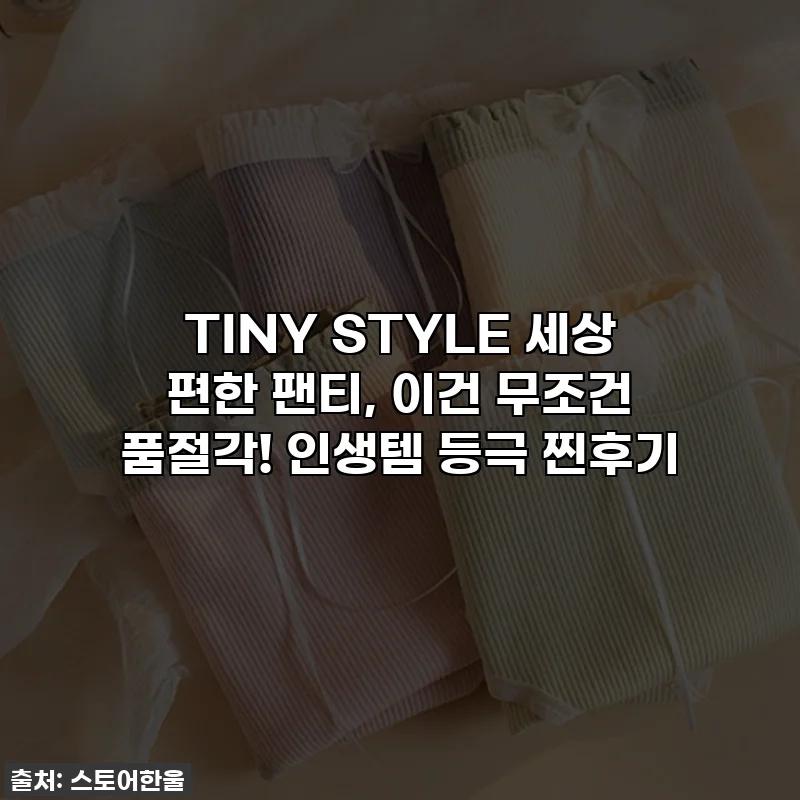 TINY STYLE 세상 편한 팬티, 이건 무조건 품절각! 인생템 등극 찐후기