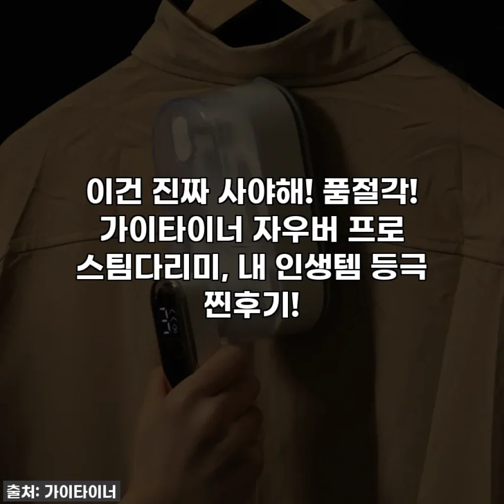 이건 진짜 사야해! 품절각! 가이타이너 자우버 프로 스팀다리미, 내 인생템 등극 찐후기!