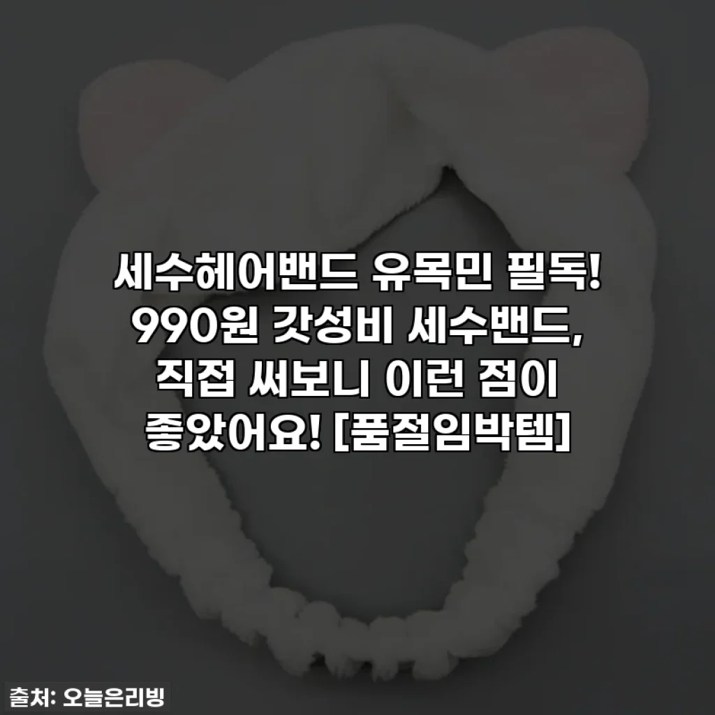 세수헤어밴드 유목민 필독! 990원 갓성비 세수밴드, 직접 써보니 이런 점이 좋았어요! [품절임박템]