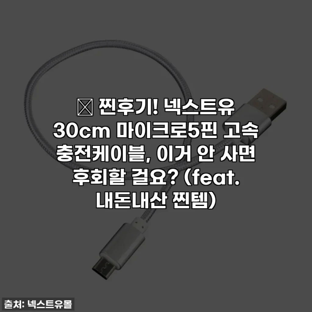 ⭐ 찐후기! 넥스트유 30cm 마이크로5핀 고속 충전케이블, 이거 안 사면 후회할 걸요? (feat. 내돈내산 찐템)