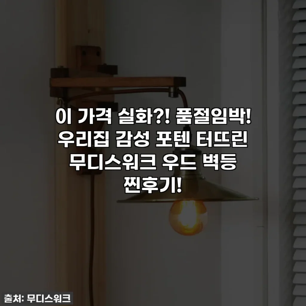 이 가격 실화?! 품절임박! 우리집 감성 포텐 터뜨린 무디스워크 우드 벽등 찐후기!