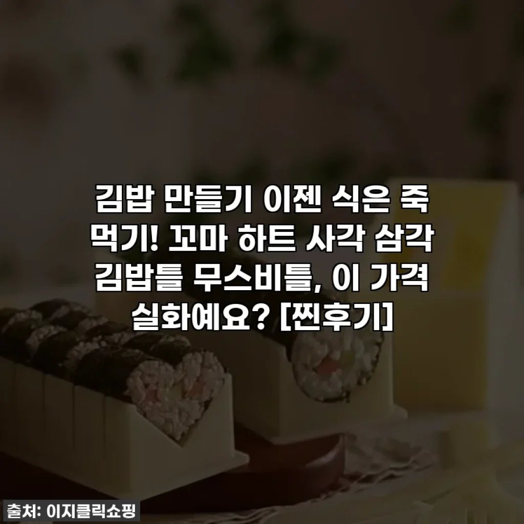 김밥 만들기 이젠 식은 죽 먹기! 꼬마 하트 사각 삼각 김밥틀 무스비틀, 이 가격 실화예요? [찐후기]