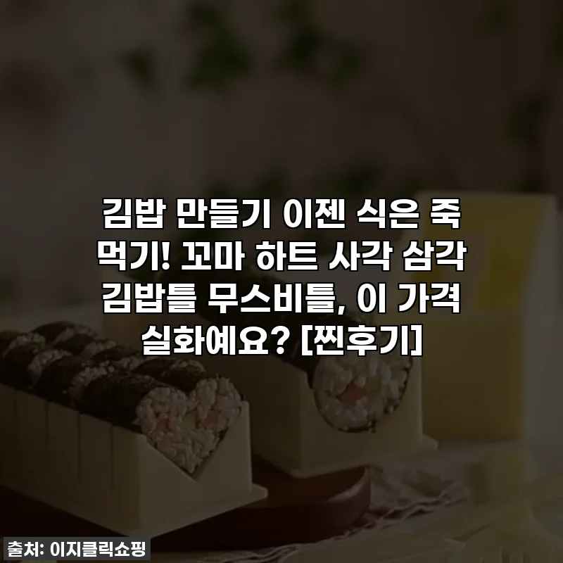 김밥 만들기 이젠 식은 죽 먹기! 꼬마 하트 사각 삼각 김밥틀 무스비틀, 이 가격 실화예요? [찐후기]