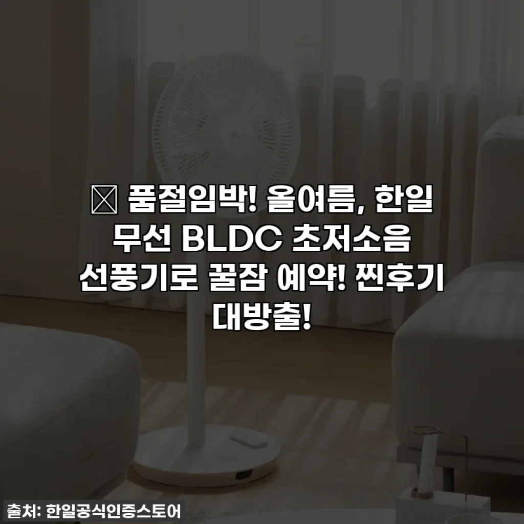 🔥 품절임박! 올여름, 한일 무선 BLDC 초저소음 선풍기로 꿀잠 예약! 찐후기 대방출!