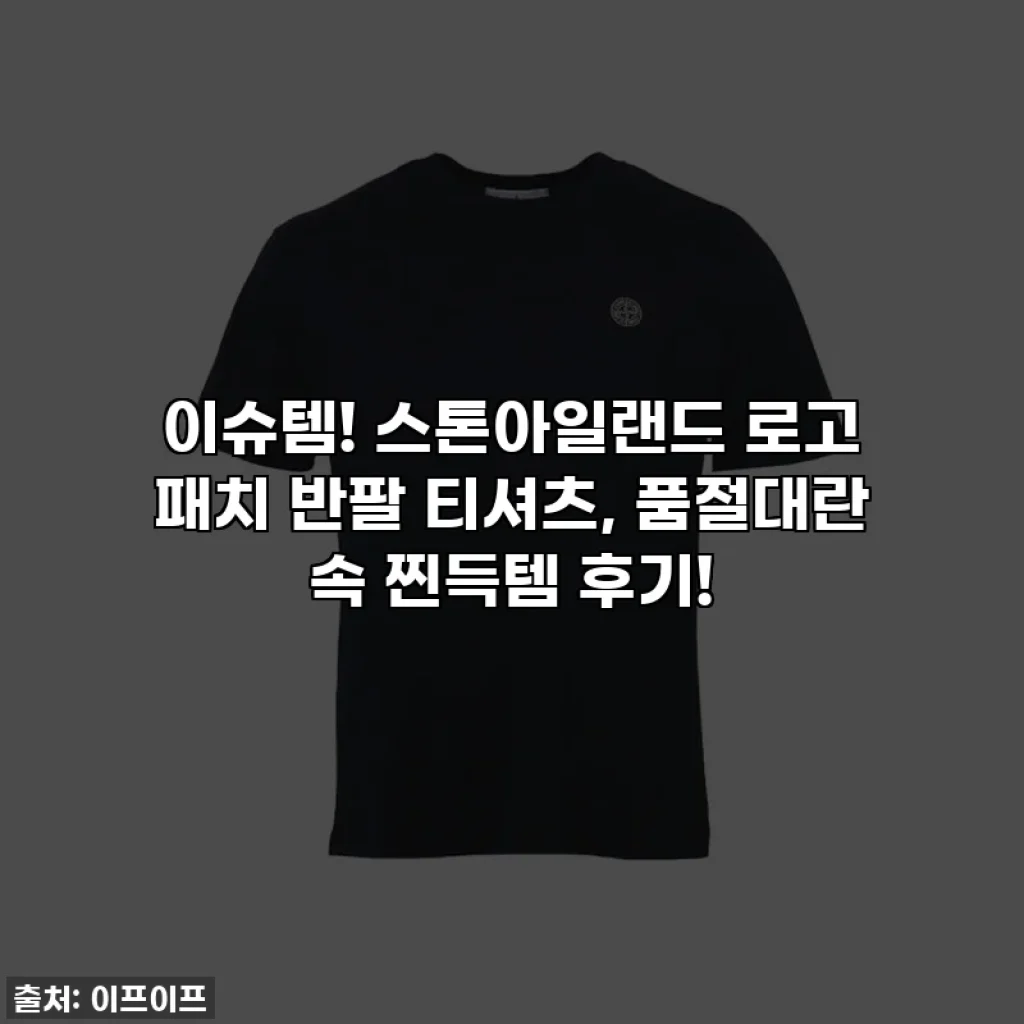 이슈템! 스톤아일랜드 로고 패치 반팔 티셔츠, 품절대란 속 찐득템 후기!