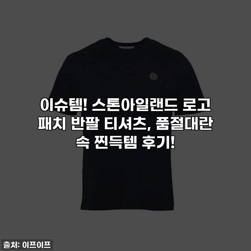 이슈템! 스톤아일랜드 로고 패치 반팔 티셔츠, 품절대란 속 찐득템 후기!
