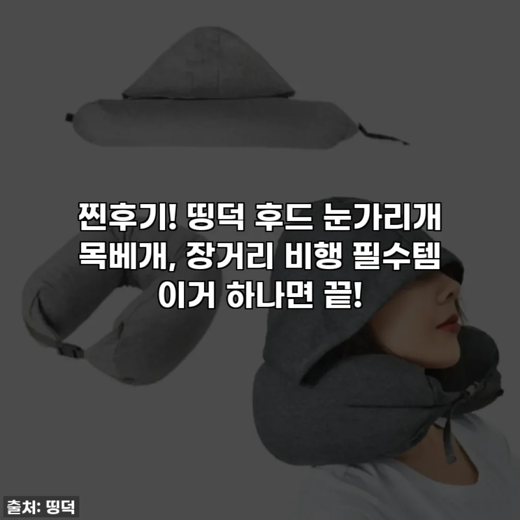 찐후기! 띵덕 후드 눈가리개 목베개, 장거리 비행 필수템 이거 하나면 끝!