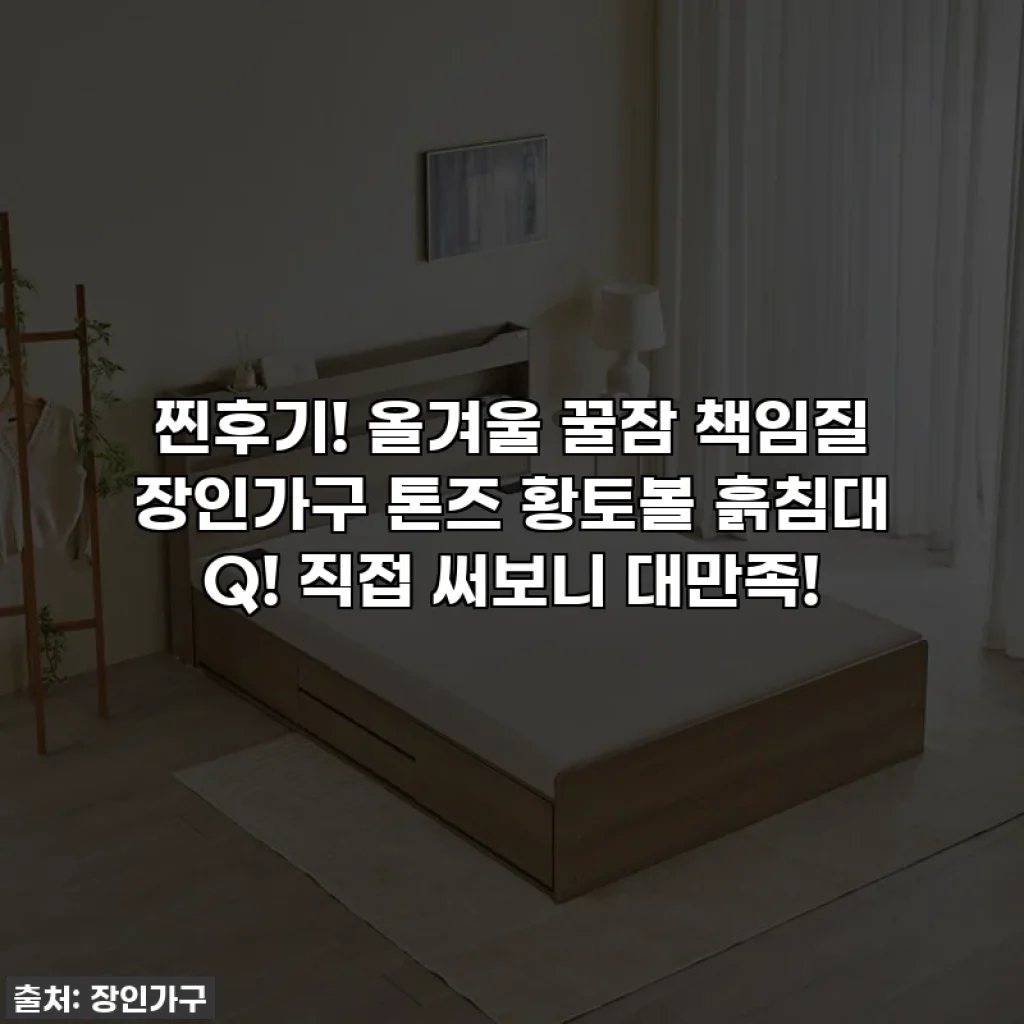 찐후기! 올겨울 꿀잠 책임질 장인가구 톤즈 황토볼 흙침대 Q! 직접 써보니 대만족!