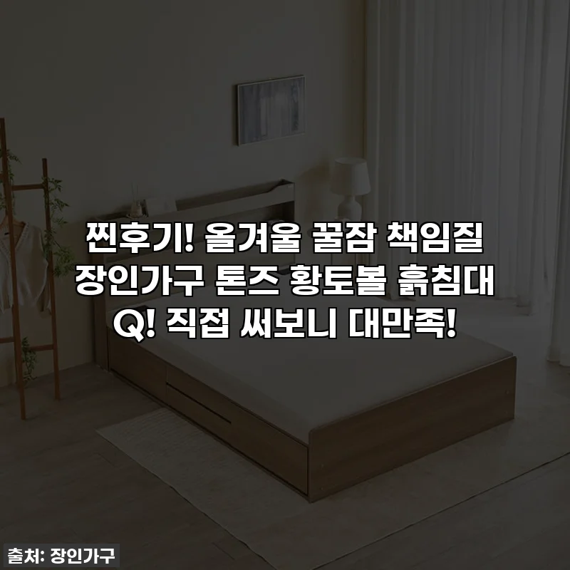 찐후기! 올겨울 꿀잠 책임질 장인가구 톤즈 황토볼 흙침대 Q! 직접 써보니 대만족!