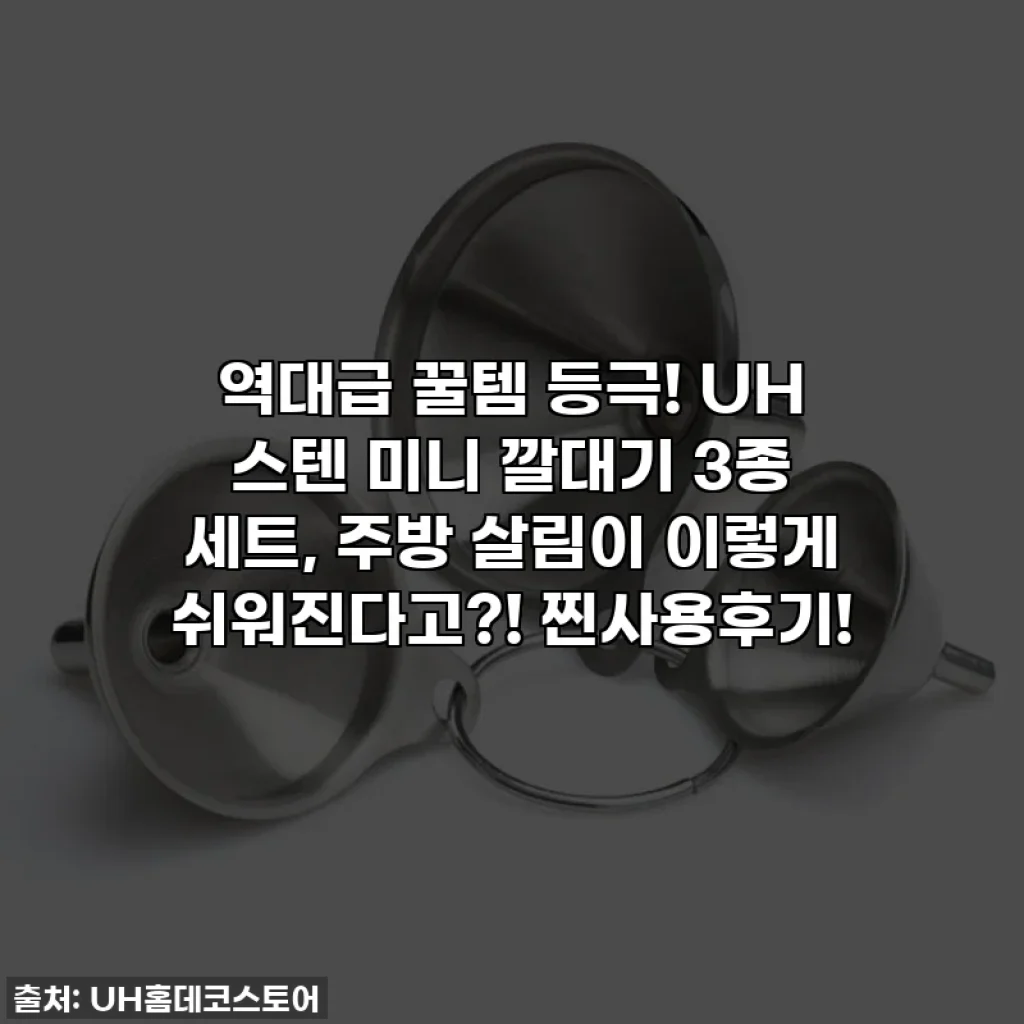 역대급 꿀템 등극! UH 스텐 미니 깔대기 3종 세트, 주방 살림이 이렇게 쉬워진다고?! 찐사용후기!