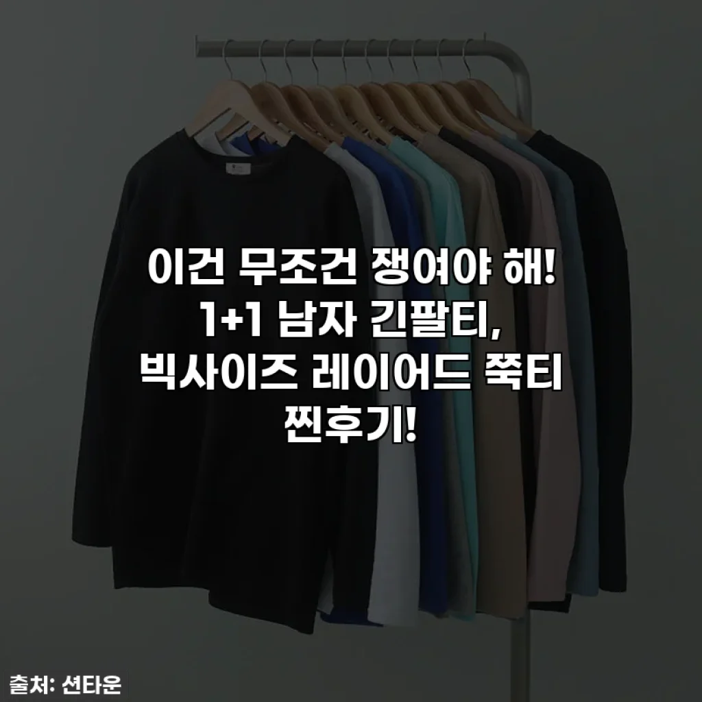 이건 무조건 쟁여야 해! 1+1 남자 긴팔티, 빅사이즈 레이어드 쭉티 찐후기!