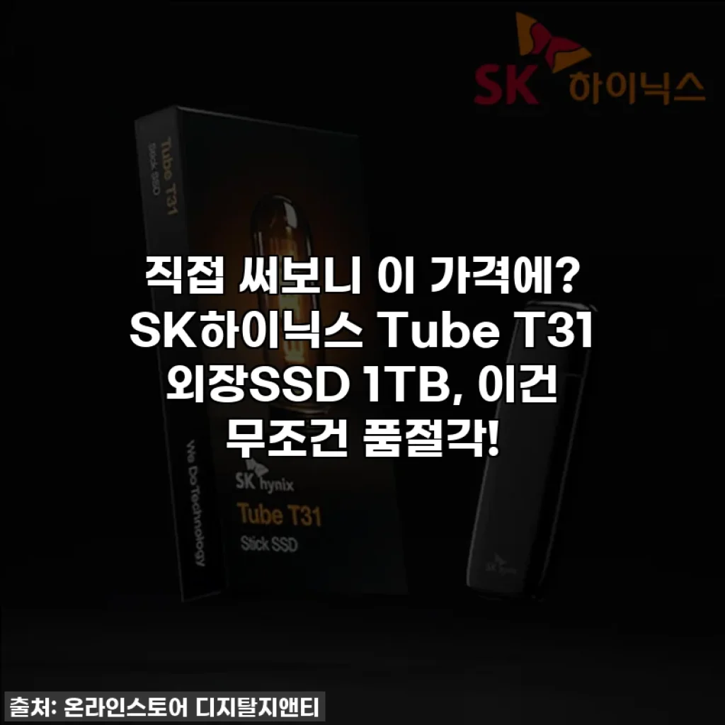 직접 써보니 이 가격에? SK하이닉스 Tube T31 외장SSD 1TB, 이건 무조건 품절각!