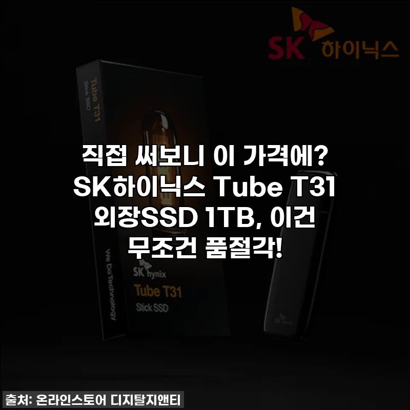 직접 써보니 이 가격에? SK하이닉스 Tube T31 외장SSD 1TB, 이건 무조건 품절각!