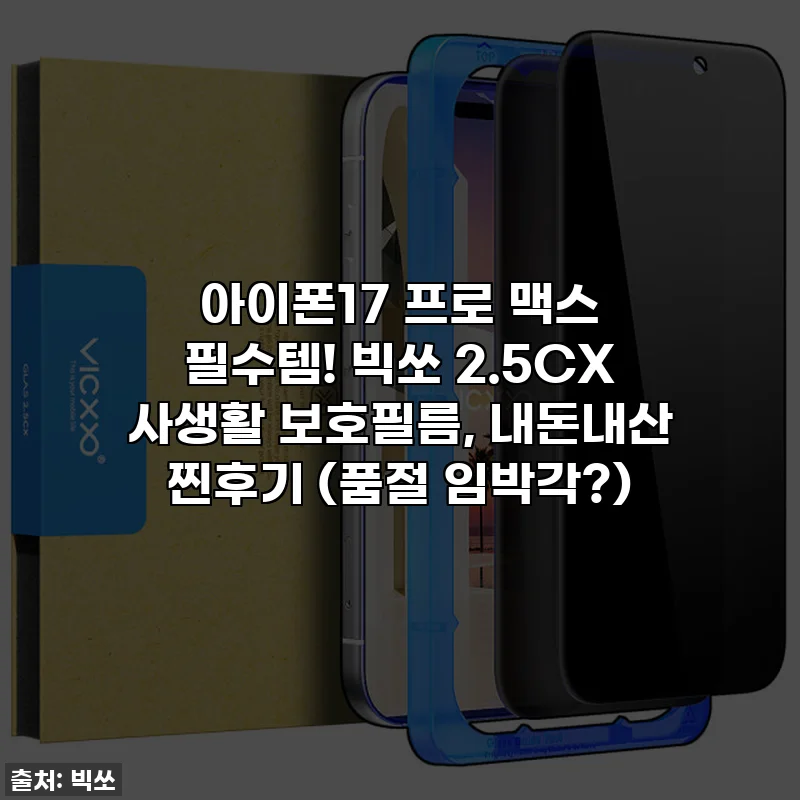아이폰17 프로 맥스 필수템! 빅쏘 2.5CX 사생활 보호필름, 내돈내산 찐후기 (품절 임박각?)