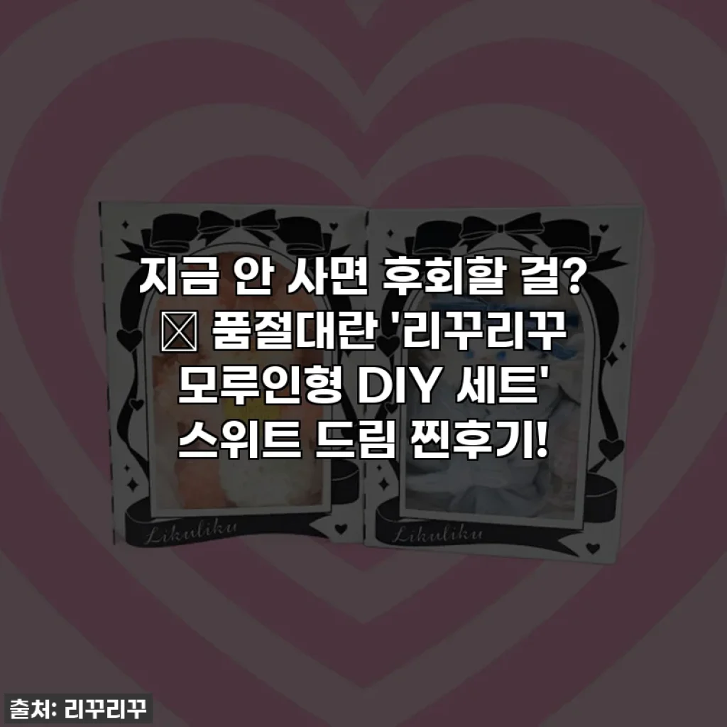 지금 안 사면 후회할 걸? ✨ 품절대란 '리꾸리꾸 모루인형 DIY 세트' 스위트 드림 찐후기!