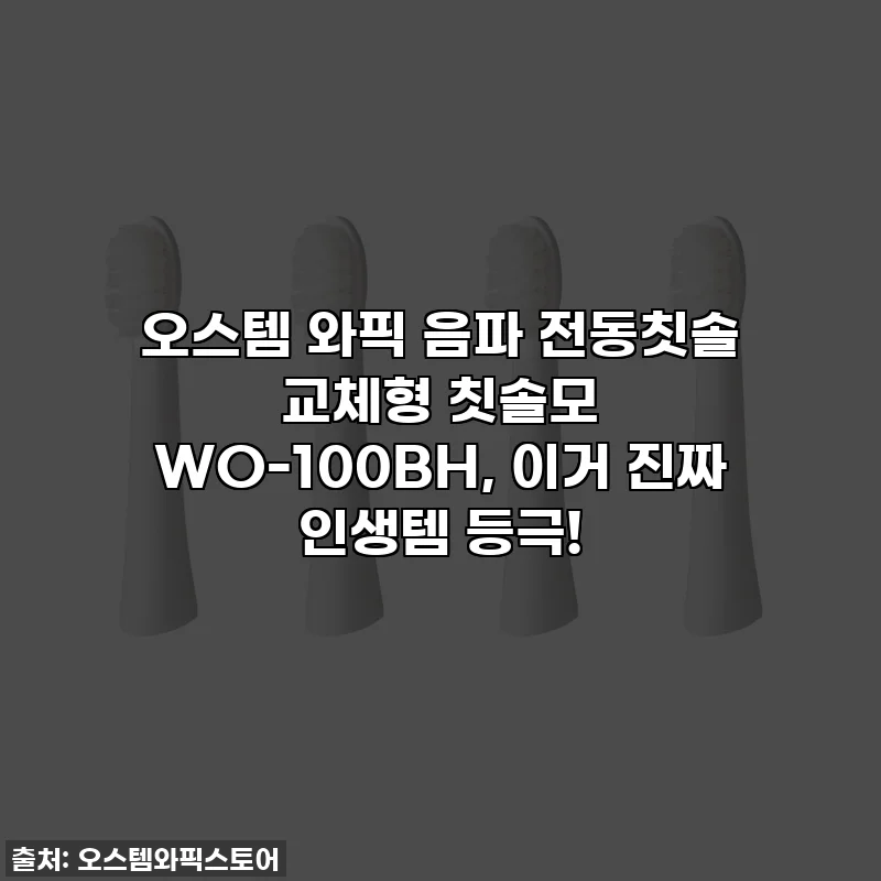 오스템 와픽 음파 전동칫솔 교체형 칫솔모 WO-100BH, 이거 진짜 인생템 등극!