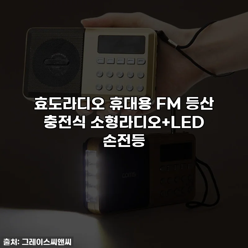 효도라디오 휴대용 FM 등산 충전식 소형라디오+LED 손전등