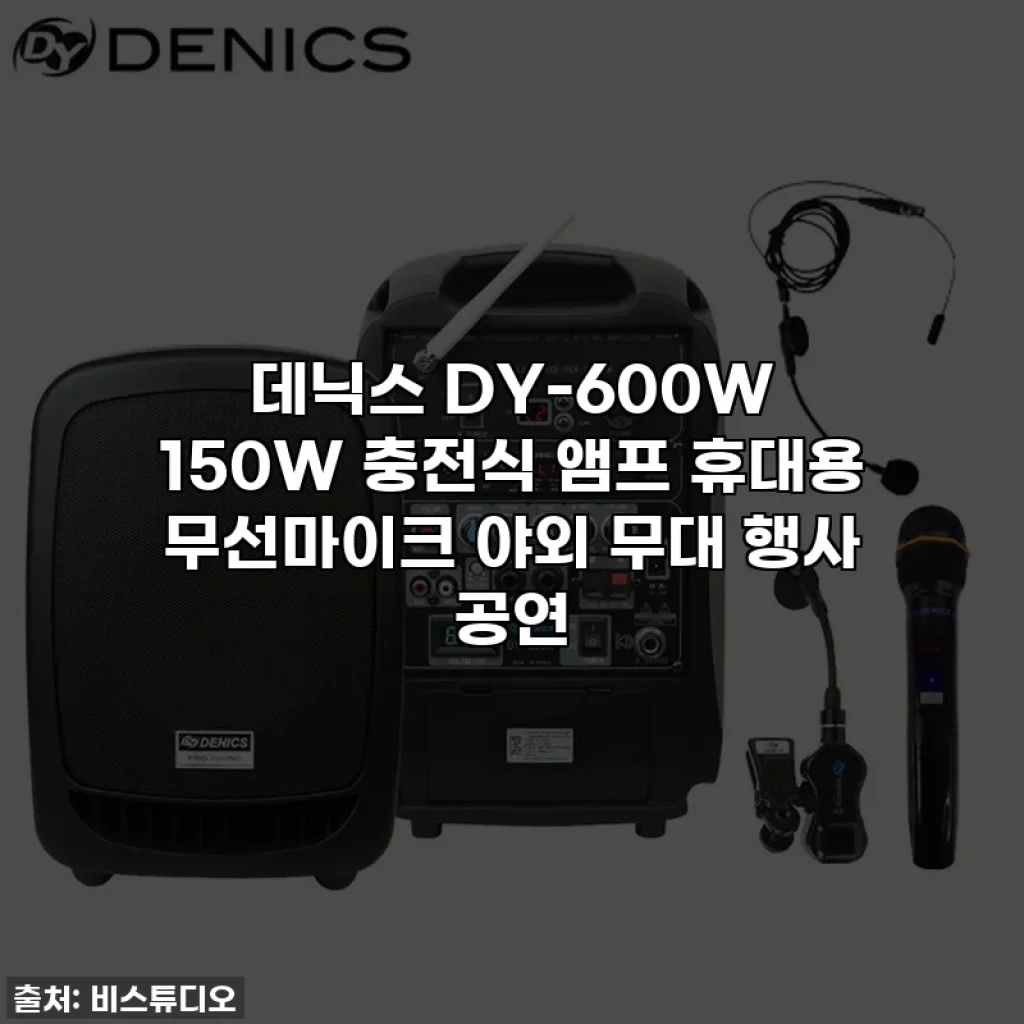 데닉스 DY-600W 150W 충전식 앰프 휴대용 무선마이크 야외 무대 행사 공연