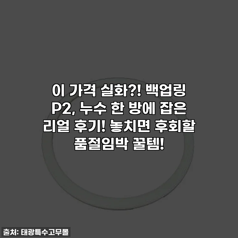 이 가격 실화?! 백업링 P2, 누수 한 방에 잡은 리얼 후기! 🤫 놓치면 후회할 품절임박 꿀템!
