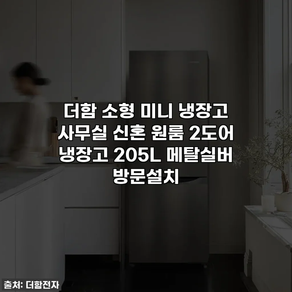 더함 소형 미니 냉장고 사무실 신혼 원룸 2도어 냉장고 205L 메탈실버 방문설치