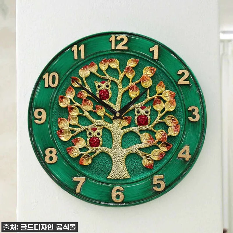 골드도금 돈나무 부엉이 벽시계 벽걸이 관련 이미지 9