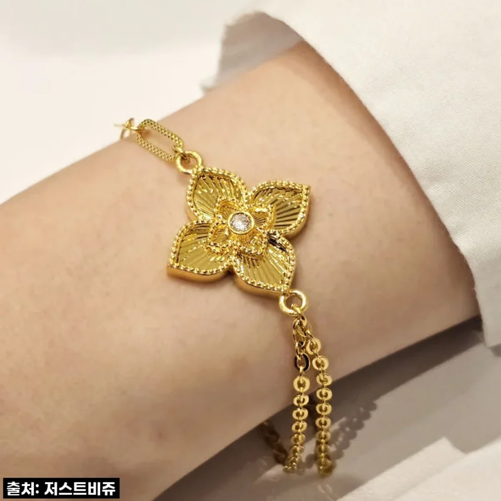 역대급 혜택! 영롱함에 반해버린 24K 두줄 체인 네잎클로버 순금팔찌, 내돈내산 찐후기!