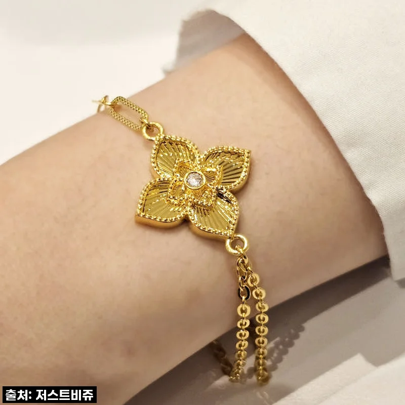 역대급 혜택! 영롱함에 반해버린 24K 두줄 체인 네잎클로버 순금팔찌, 내돈내산 찐후기!