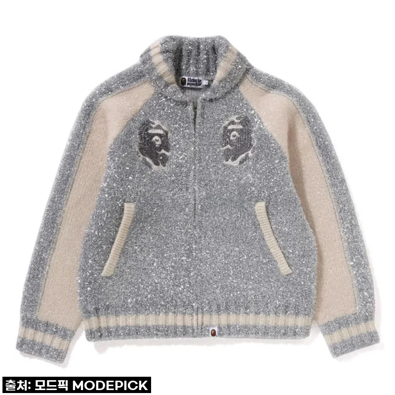 🔥역대급 품절대란템! 베이프 메탈릭 카우찬 니트 자켓, 드디어 내 품에! 가격 할인 꿀팁까지 공개!