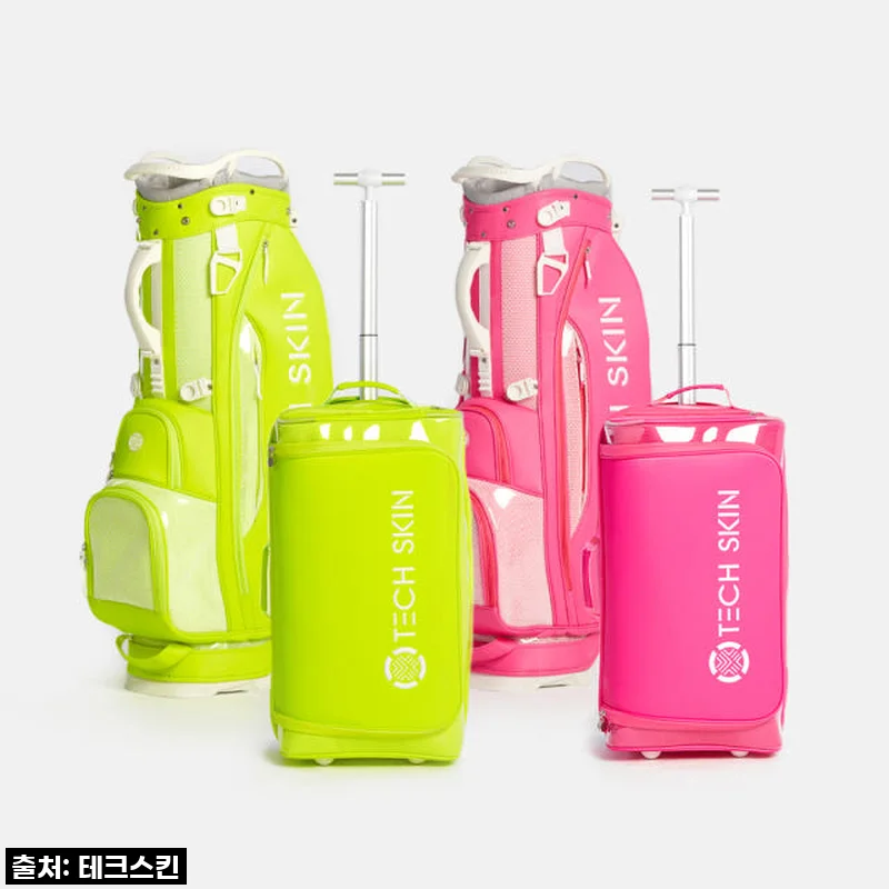 ✨ 품절 대란템 드디어 겟! 테크스킨 투어 플렉스 네온 캐디백 & 보스턴백 세트, 실물 영접 후기!