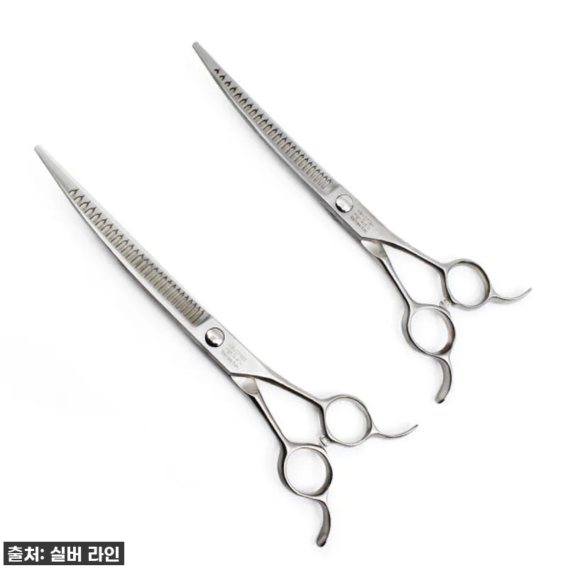 실버라인펫 HBMC 하이브리드 강아지 애견 미용 커브 요술 가위, 집에서도 완벽한 컷!