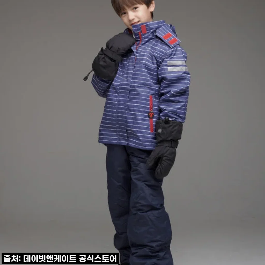 우리 아이 겨울왕국 완벽 대비! 데이빗앤케이트 주니어 스키복 보드복 세트 FINN NAVY 장갑까지, 직접 써보니 대만족!