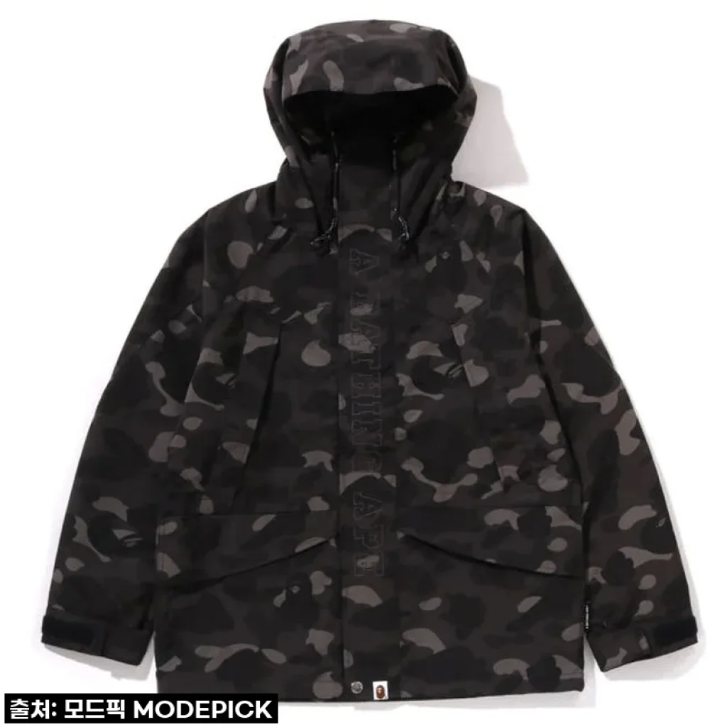 베이프 컬러 카모 스노우보드 자켓, 겨울 스타일과 기능성을 한 번에! (1L70-140-008)