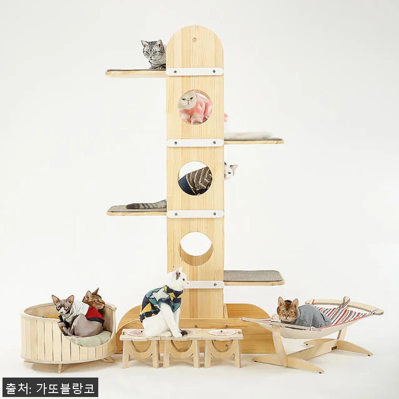 내추럴 파인 캣트리 고양이 원목 캣타 관련 이미지 2