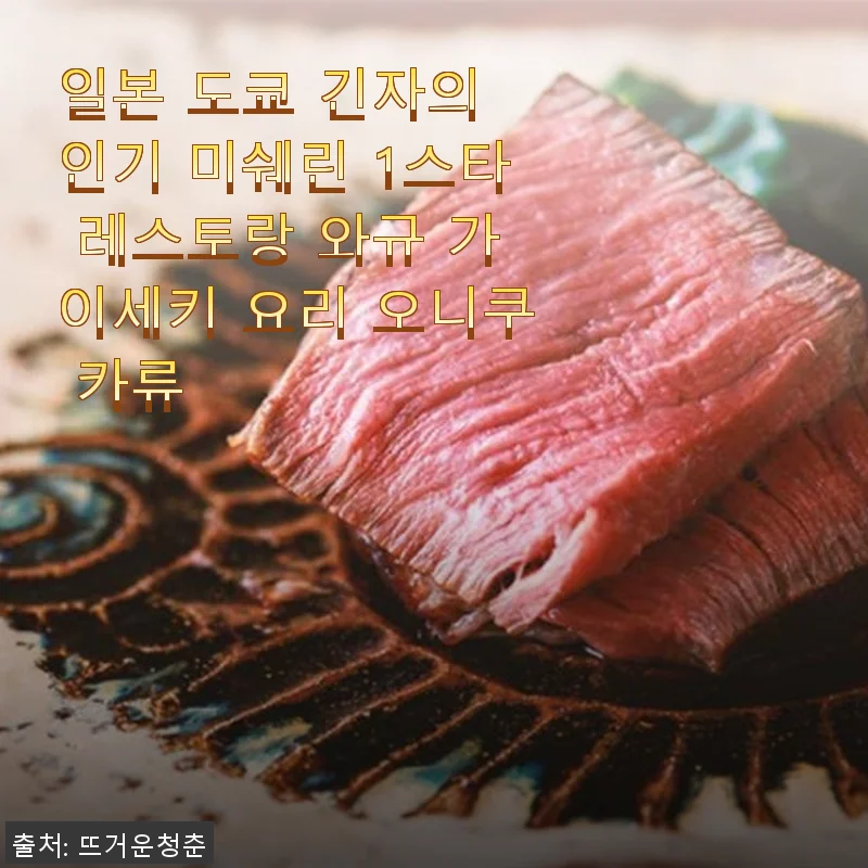 도쿄 긴자 미쉐린 1스타 와규 가이세키, 오니쿠 카류 사용 후기