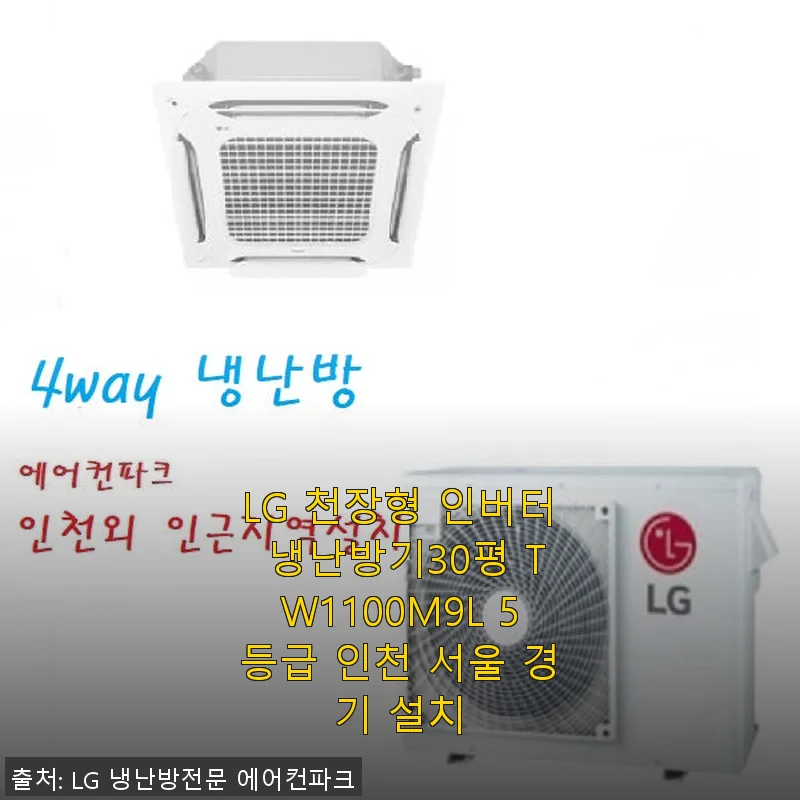 LG 천장형 인버터 냉난방기 30평 TW1100M9L 사용후기와 설치 경험