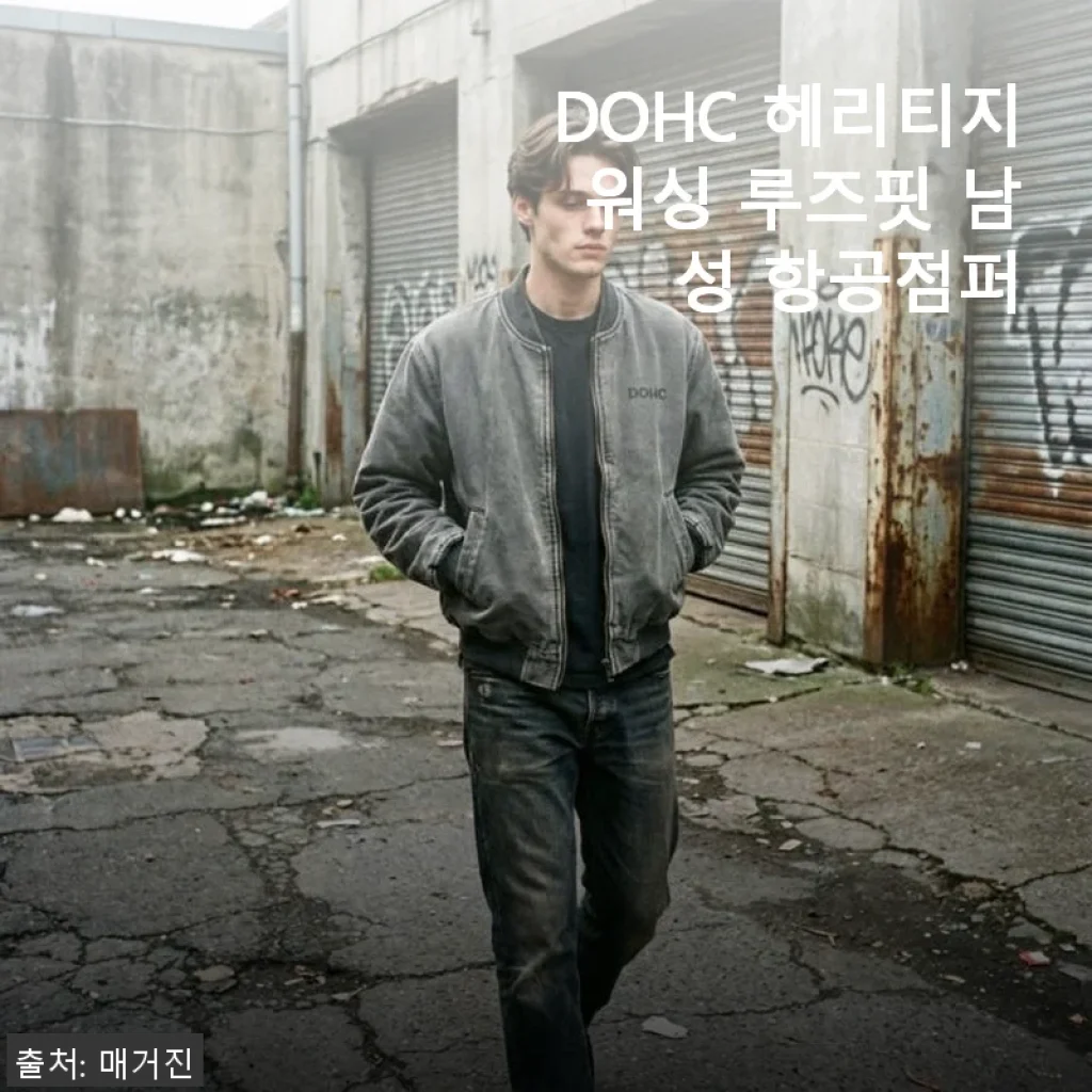 DOHC 헤리티지 워싱 루즈핏 남성 항공점퍼 직접 사용 후기
