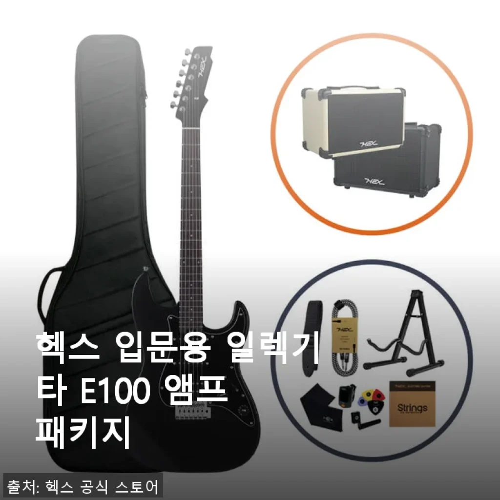 헥스 입문용 일렉기타 E100 앰프 패키지 사용후기와 제품소개
