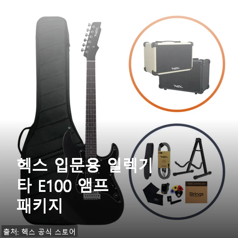 헥스 입문용 일렉기타 E100 앰프 패키지 사용후기와 제품소개