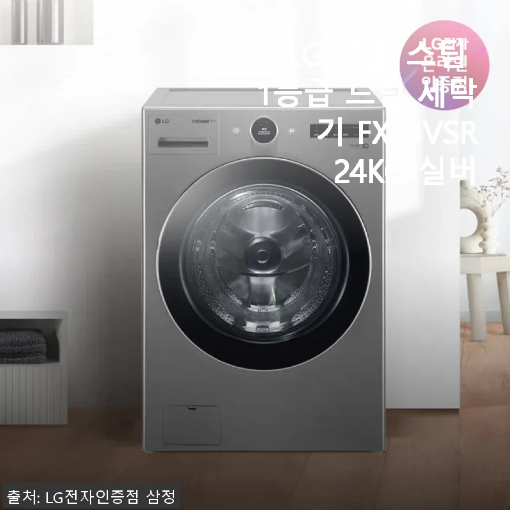 LG 트롬 스팀 1등급 드럼 세탁기 FX24VSR 24KG 실버 사용후기