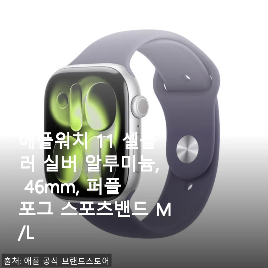 애플워치 11 셀룰러 실버 알루미늄 46mm 퍼플 포그 스포츠밴드 사용후기