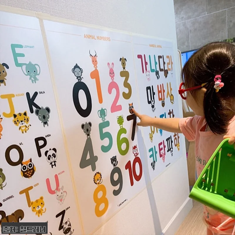 칠드러너 방수 아기포스터 5종세트, 한글·숫자·알파벳 벽보 한 번에 준비하는 이슈템 12 칠드러너 방수 아기포스터 5종세트, 관련 이미지 1