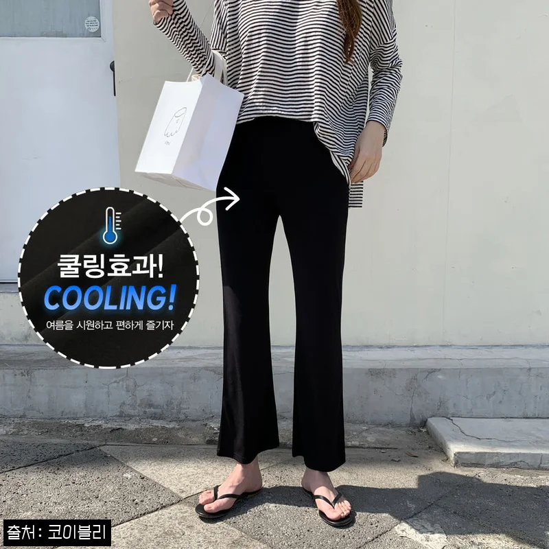 찰랑 쿨링 나팔 밴딩팬츠 18,900원 구매 전 체크, 세미 부츠컷 여름팬츠 이슈템