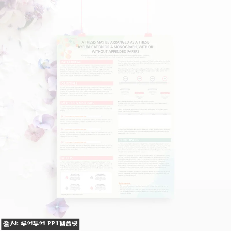 647 전지 사이즈 학술대회 논문 포스터 PPT 템플릿, 78.8×109cm 구성 확인 후기