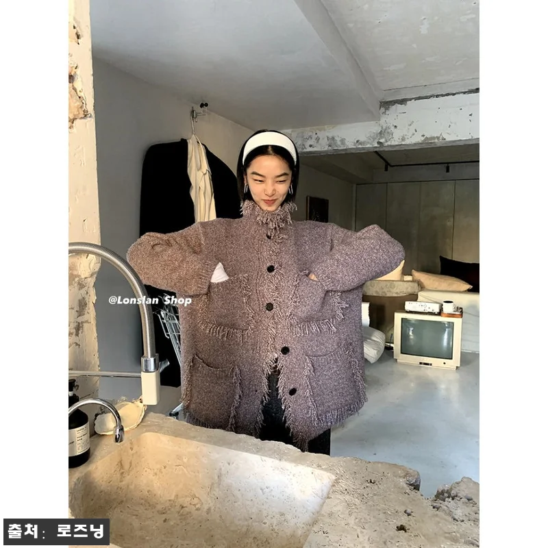 루즈핏 숄카라 가디건 멀티포켓 술 스웨터, 2컬러로 완성하는 유니크 가을겨울 코디 체크 7 루즈핏 숄카라 가디건 멀티포켓 술 스 관련 이미지 1
