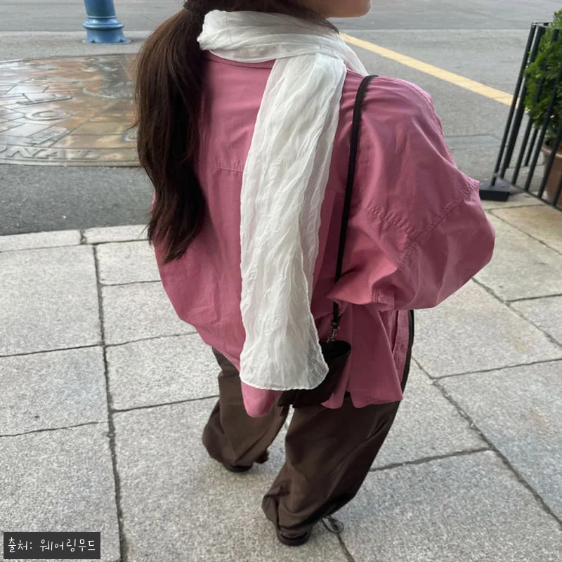 바스켓 레그 셔츠 오버핏 루즈핏 하프 관련 이미지 1
